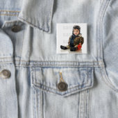 Badge Carré 5 Cm Bouton customisé d'anniversaire de photo (En situation)
