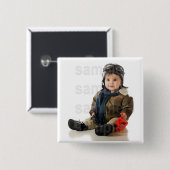 Badge Carré 5 Cm Bouton customisé d'anniversaire de photo (Devant & derrière)