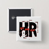 Badge Carré 5 Cm Bouton d'acte éclair (Devant & derrière)