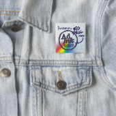 Badge Carré 5 Cm Bouton d'affaire d'AdInk, style de prisme (En situation)