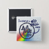 Badge Carré 5 Cm Bouton d'affaire d'AdInk, style de prisme (Devant & derrière)