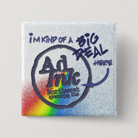 Badge Carré 5 Cm Bouton d'affaire d'AdInk, style de prisme (Devant)