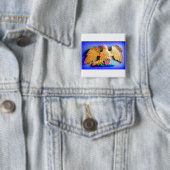 Badge Carré 5 Cm bouton d'aigle royal (En situation)