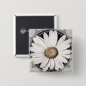 Badge Carré 5 Cm Bouton Daisy Mae (Devant & derrière)