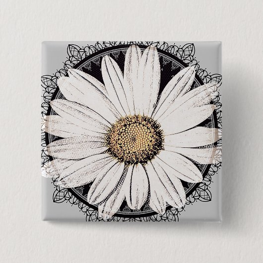 Badge Carré 5 Cm Bouton Daisy Mae (Devant)