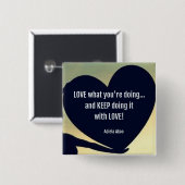 Badge Carré 5 Cm Bouton d'amour - Adiela Akoo (Devant & derrière)