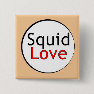 Badge Carré 5 Cm Bouton d'amour de calmar