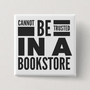 Badge Carré 5 Cm Bouton d'amour de lecture de librairie