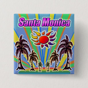 Badge Carré 5 Cm Bouton d'amour d'été père Noël Monica