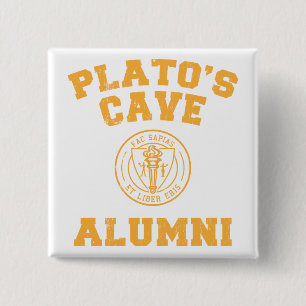 Badge Carré 5 Cm Bouton d'anciennes élèves de la caverne de Plato