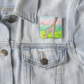 Badge Carré 5 Cm Bouton d'Annabelle (En situation)