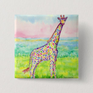 Badge Carré 5 Cm Bouton d'Annabelle