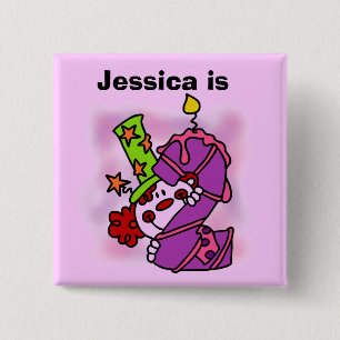 Badge Carré 5 Cm Bouton d'anniversaire customisé Filles Clown