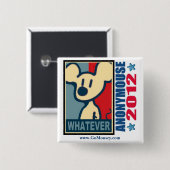 Badge Carré 5 Cm Bouton d'Anonymouse 2012 (Devant & derrière)