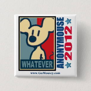 Badge Carré 5 Cm Bouton d'Anonymouse 2012