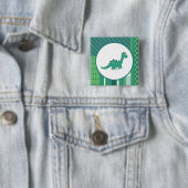 Badge Carré 5 Cm Bouton d'appui carré Dinosaur (En situation)