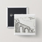 Badge Carré 5 Cm Bouton d'aqueduc cérébral (Devant & derrière)