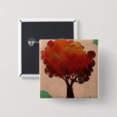 Badge Carré 5 Cm bouton d'arbre (Devant & derrière)