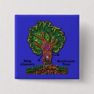 Badge Carré 5 Cm Bouton d'arbre de champignon de J-amants de roi