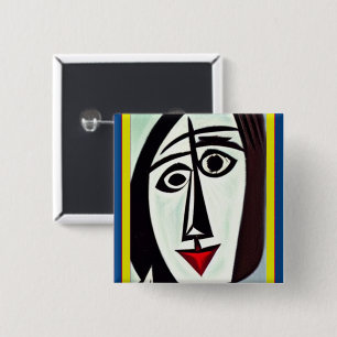 Badge Carré 5 Cm Bouton d'art abstrait