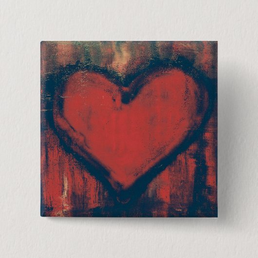 Badge Carré 5 Cm Bouton d'art de coeur de graffiti (Devant)