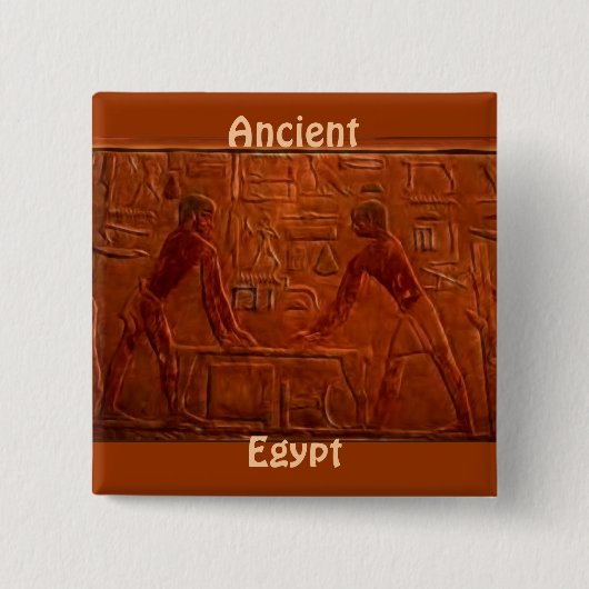 Badge Carré 5 Cm Bouton d'art des anciens Egyptiens à la Table de S (Devant)