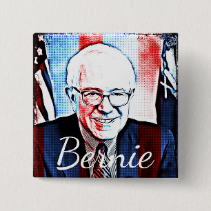 Badge Carré 5 Cm Bouton d'Art numérique Pro Bernie Sanders