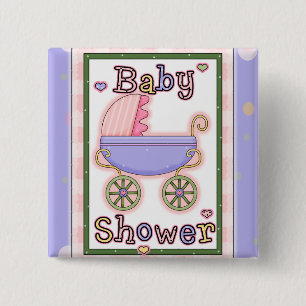 Badge Carré 5 Cm Bouton de baby shower