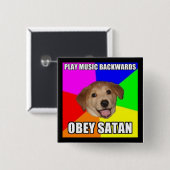 Badge Carré 5 Cm Bouton de Backmasking (Devant & derrière)