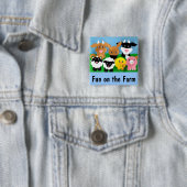 Badge Carré 5 Cm Bouton de bande de basse cour (En situation)