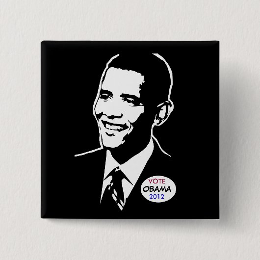 Badge Carré 5 Cm Bouton de Barack Obama (Devant)