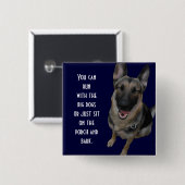 Badge Carré 5 Cm Bouton de berger allemand (Devant & derrière)