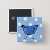 Badge Carré 5 Cm Bouton de Birdy (Devant & derrière)