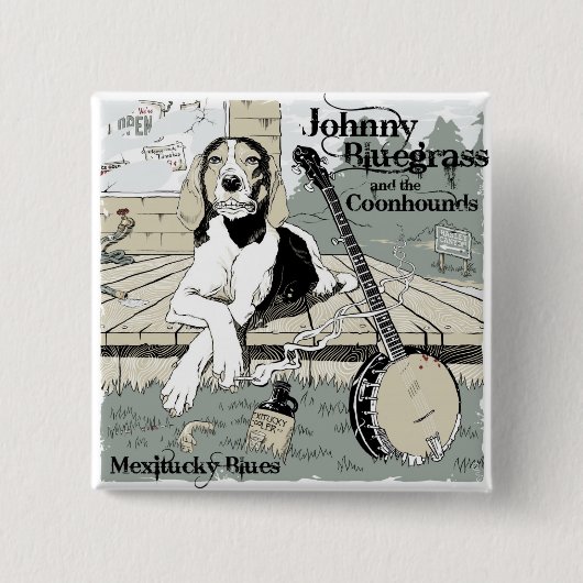 Badge Carré 5 Cm Bouton de bleus de Mexitucky (Devant)