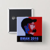 Badge Carré 5 Cm Bouton de BMAN 2016 (Devant & derrière)