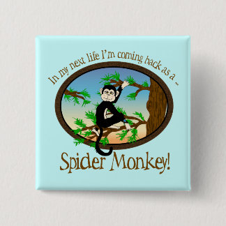 Badge Carré 5 Cm Bouton de Bright_Spider_Monkey