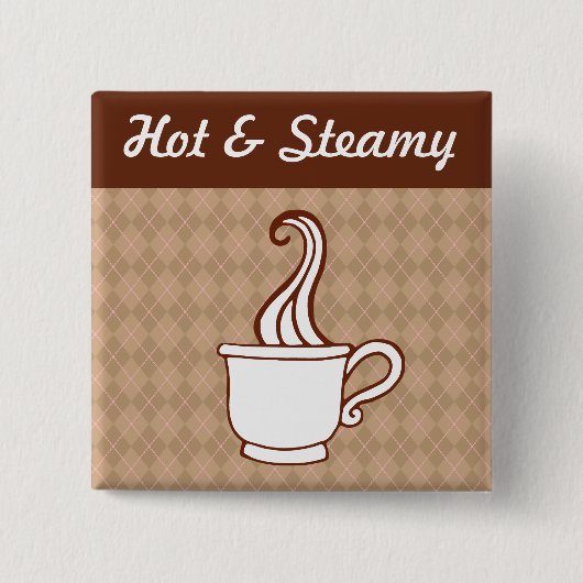 Badge Carré 5 Cm Bouton de café rétro (Devant)