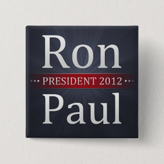Badge Carré 5 Cm Bouton de campagne de Ron Paul 2012