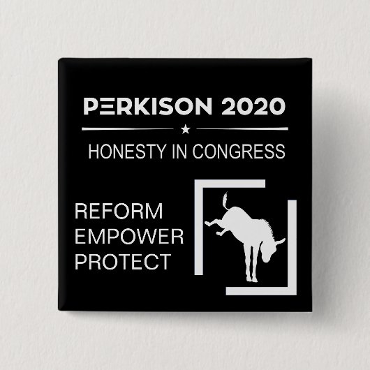 Badge Carré 5 Cm Bouton de campagne pour Perkison 2020 (Devant)