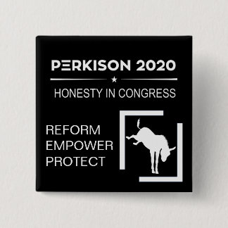 Badge Carré 5 Cm Bouton de campagne pour Perkison 2020