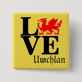 Badge Carré 5 Cm Bouton de carré d'AMOUR de banlieue noire