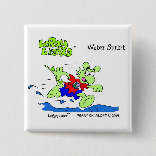 Badge Carré 5 Cm Bouton de carré de sprint de l'eau de lézard de