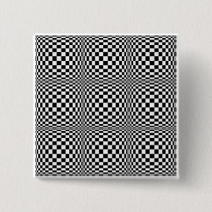 Badge Carré 5 Cm Bouton de carré d'illusion de damier