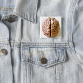 Badge Carré 5 Cm bouton de cerveau (En situation)
