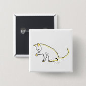 Badge Carré 5 Cm Bouton de chat (Devant & derrière)