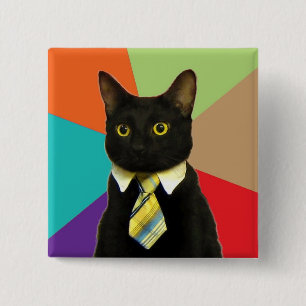 Badge Carré 5 Cm Bouton de chat d'entreprise personnalisé