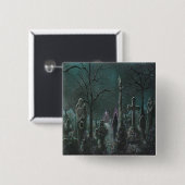 Badge Carré 5 Cm Bouton de cimetière fantôme (Devant & derrière)