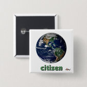 Badge Carré 5 Cm Bouton de citoyenneté (Devant & derrière)