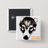 Badge Carré 5 Cm Bouton de Coati (Devant & derrière)