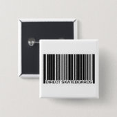 Badge Carré 5 Cm Bouton de code barres de DS (Devant & derrière)